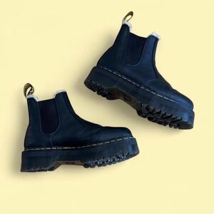 Dr. Martens Black Fur Lined Platform Boots